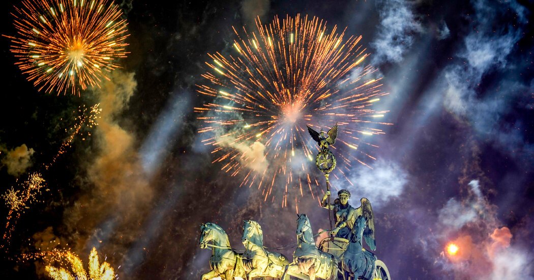 Berlin Brandenburg Gate New Year celebration