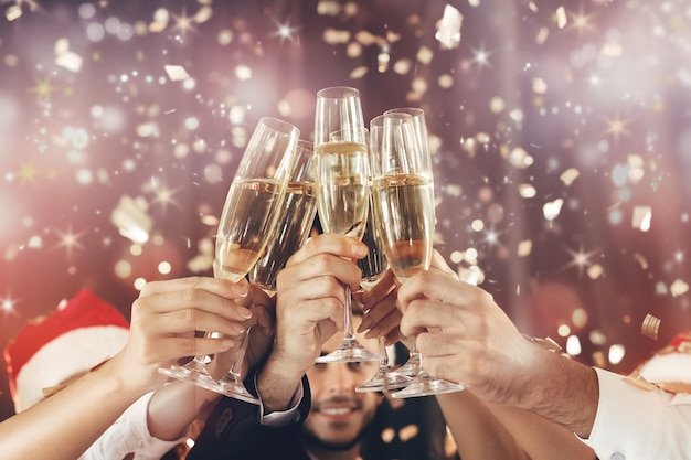 Elegant champagne toast for New Year
